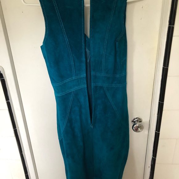 Danier leather, teal suede dress, size 0, new with tags - Picture 5 of 7